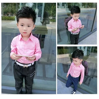 เชิ๊ตเด็กใน [แถมโบว์หูกระต่าย ฟรี!] สีฟ้าและสีชมพู