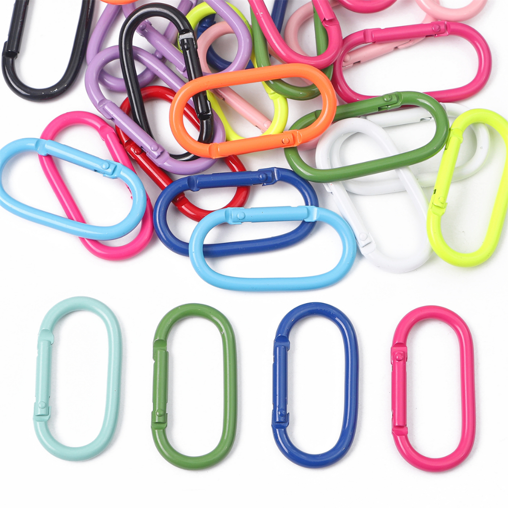 [25X50 มม.] พวงกุญแจอลูมิเนียม รูปไข่ สีสเปรย์ สําหรับห้อยกระเป๋าเป้สะพายหลัง DIY