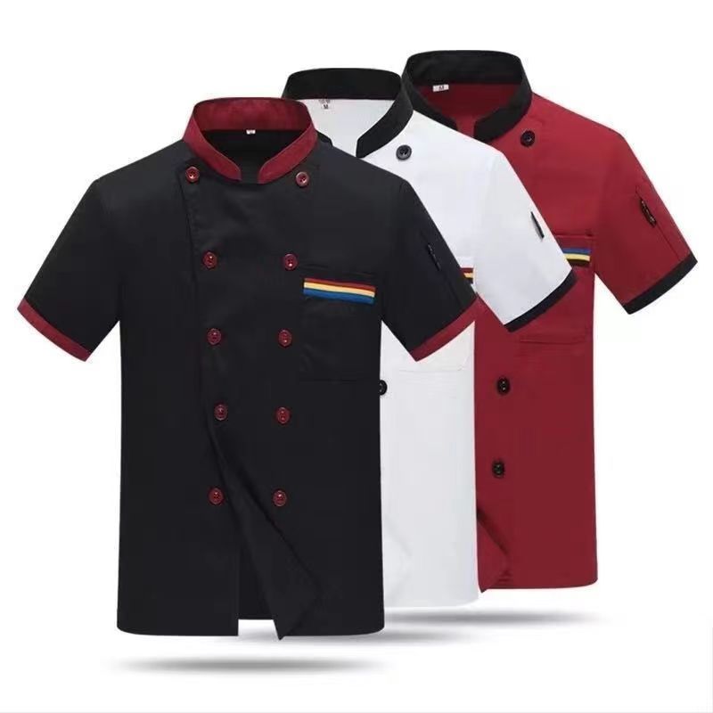 เสื้อเชฟแขนสั้น ระบายอากาศได้ดี เหมาะกับร้านอาหาร สําหรับผู้ชาย