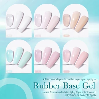 【Local】BORN PRETTY 15ml Milky Jelly Rubber Base Nail Gel Polish Nude Color Soak Off กึ่งถาวร