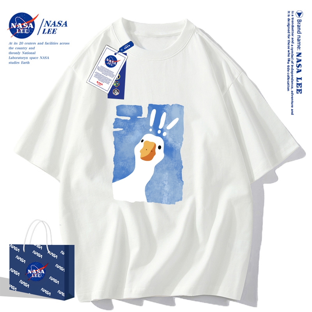 ✨สินค้าพร้อมส่ง✨เสื้อยืดคอกลมลายร่วมกับ NASA ใส่ได้ทั้งชายและหญิง ผลิตจากผ้าคอตต