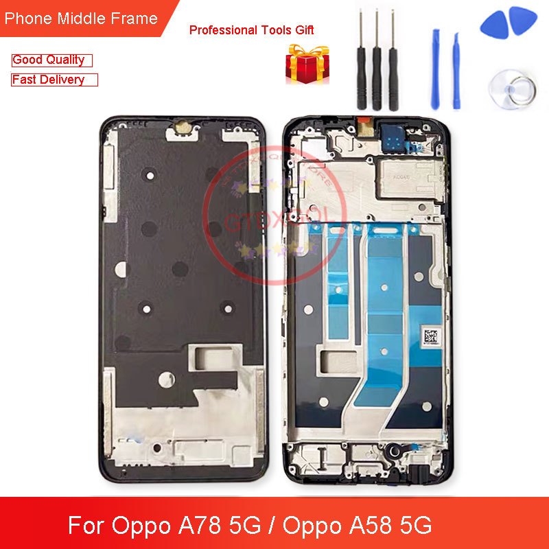 6.56 นิ้วใหม่สําหรับ Oppo A58 A78 5G CPH2483 CPH2495 กรอบกลาง