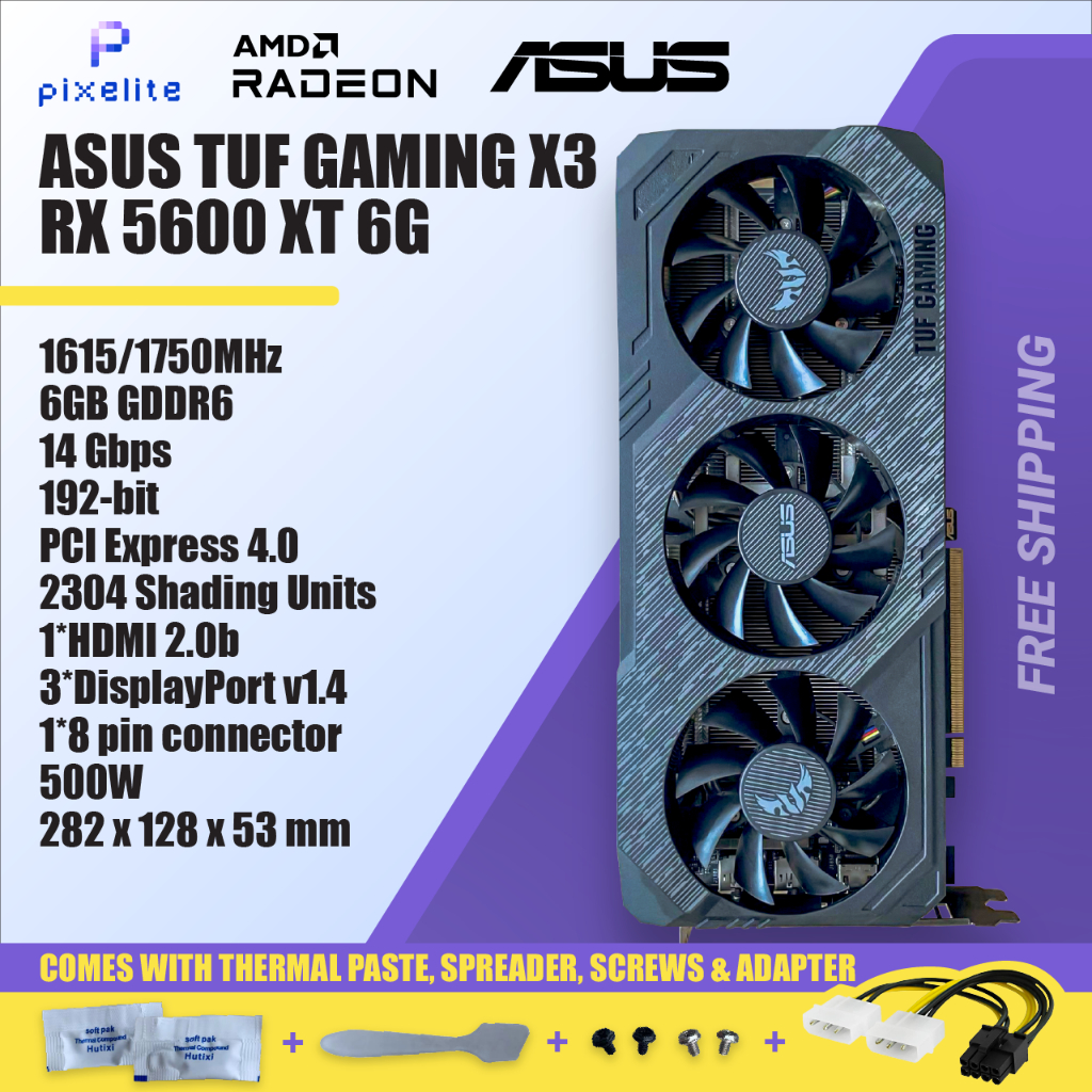 การ์ดจอ ASUS RX 5600 XT 5600XT 6G 6GB GDDDR6 AMD GPU RX5600 5600