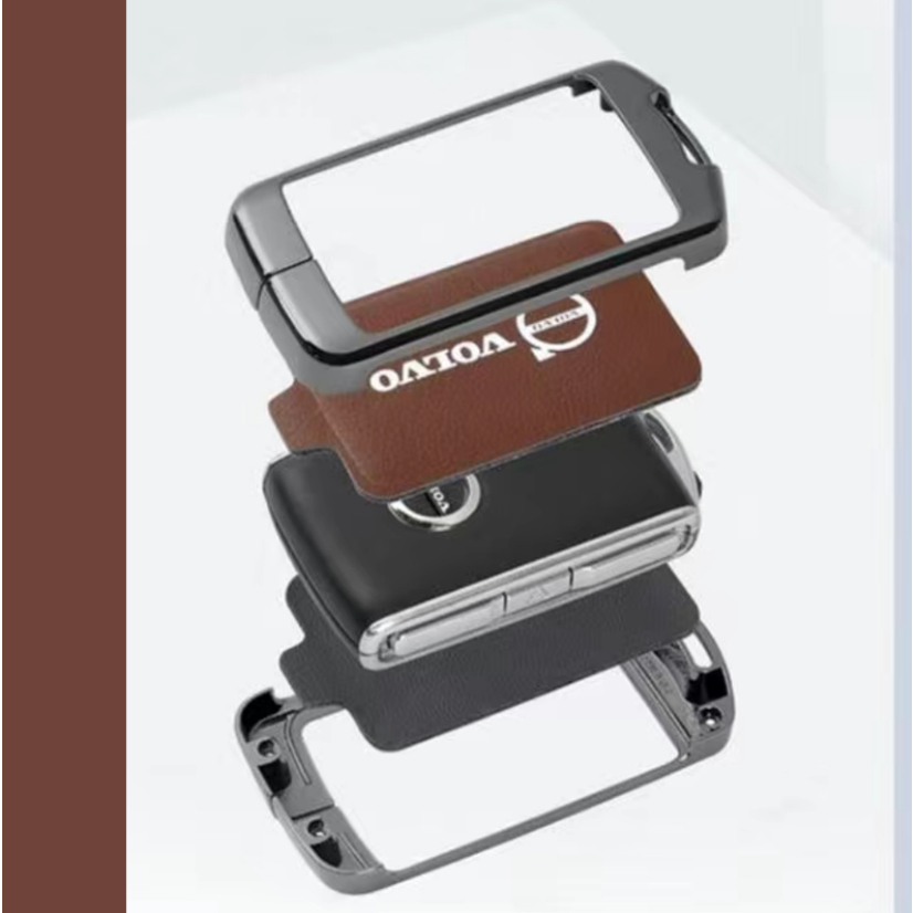 เคสกุญแจรถยนต์หนัง+อลูมิเนียม Volvo XC90 XC60 XC40 C40 V60 S90 S60 Recharge เคสกุญแจรีโมทรถยนต์วอลโว่ ของแต่งรถยนต์ พวงกุญแจ ราคา ถูกที่สุด ดีลบีเคเค แกลเลอรีภาพที่ 4