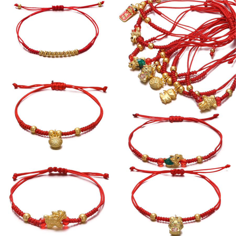 สร้อยข้อมือ ทอง 18k จี้มังกรนําโชค แฮนด์เมด ดึงดูดความมั่งคั่ง สําหรับผู้หญิง และผู้ชาย
