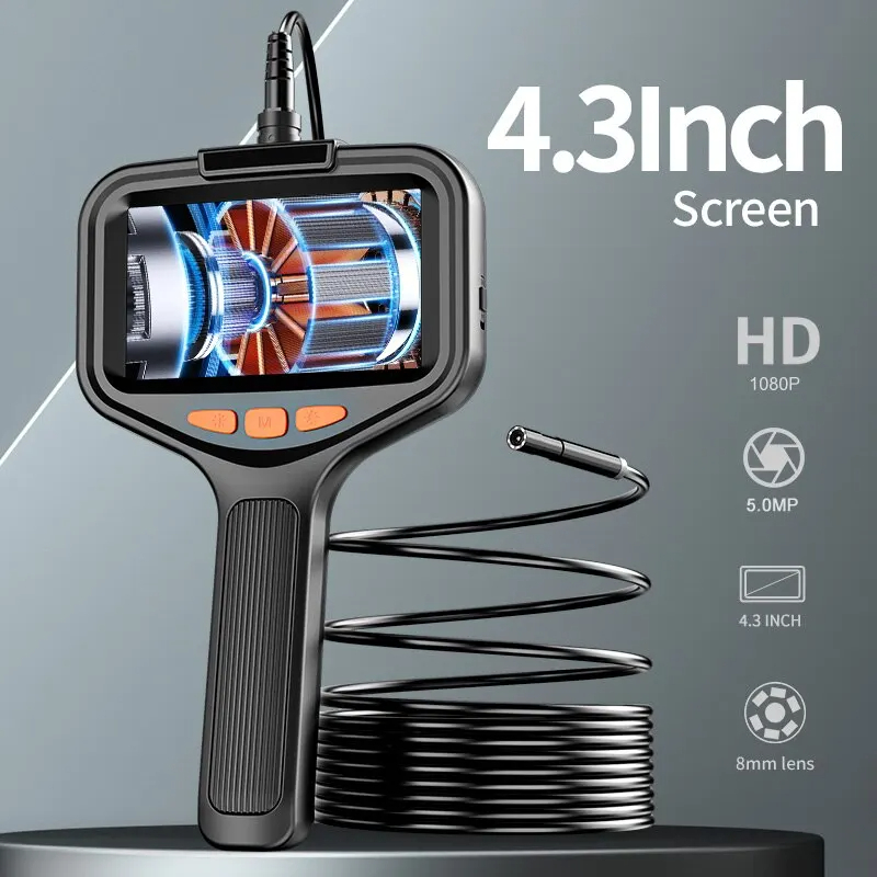 กล้องตรวจสอบท่อระบายน้ําดิจิทัล LCD 1080P 4.3 นิ้ว พร้อมไฟ LED 8 ดวง กันน้ํา