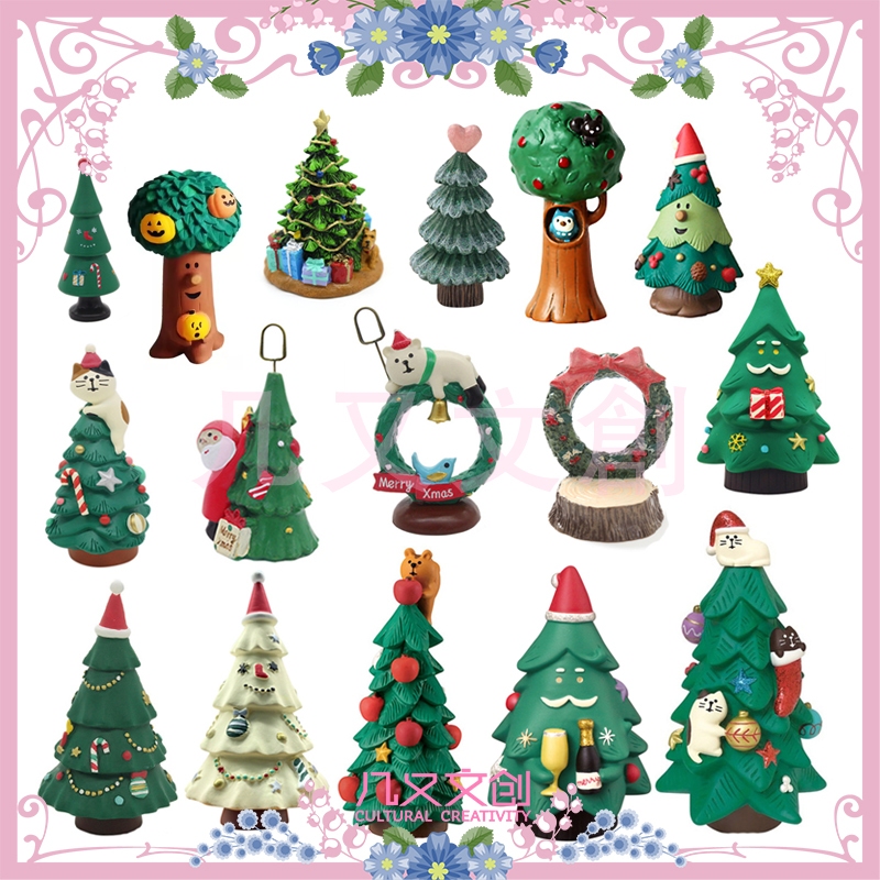 (JY) Decole gadget สไตล์ญี่ปุ่น❤Ds-011 กล่องของขวัญตกแต่ง ต้นคริสต์มาส DIY ฉากขนาดเล็ก ตกแต่งกระรอก