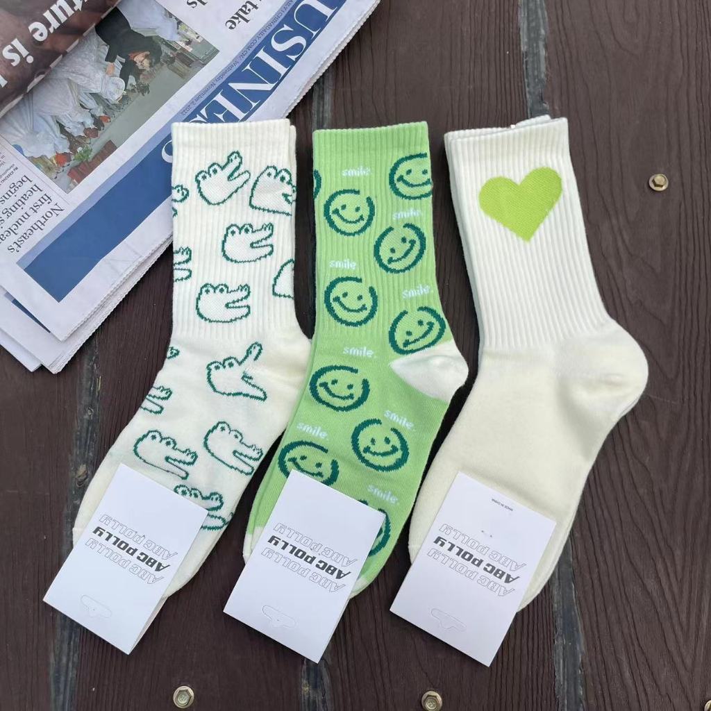 ถุงเท้าข้อกลาง ลายการ์ตูน แฟชั่นสไตล์ญี่ปุ่น