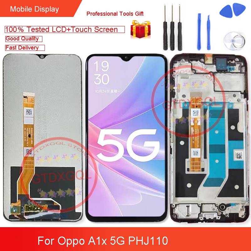 6.6 นิ้วสําหรับ Oppo A1x 5G PHJ110 จอแสดงผล LCD หน้าจอสัมผัสอะไหล่ซ่อมเซ็นเซอร์