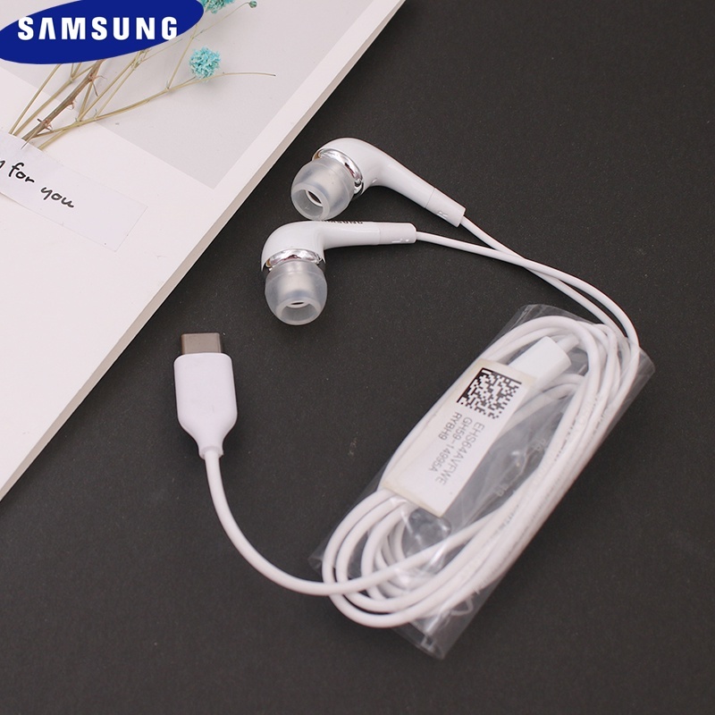 ของแท้ ชุดหูฟังอินเอียร์ แบบมีสาย ไมโครโฟน สําหรับ Samsung A73 A53 A33 S23 Ultra Type C A60 A80 A90 S10 5G S21 S20 FE