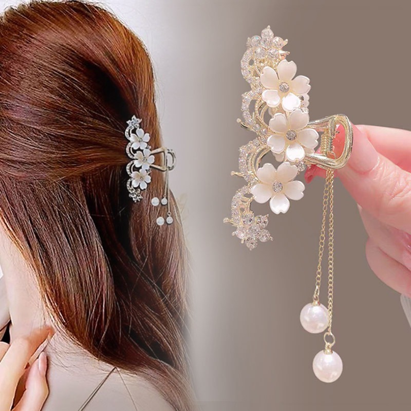 Camellia คลิปพู่ ประดับมุก พลอยเทียม หรูหรา เรียบง่าย