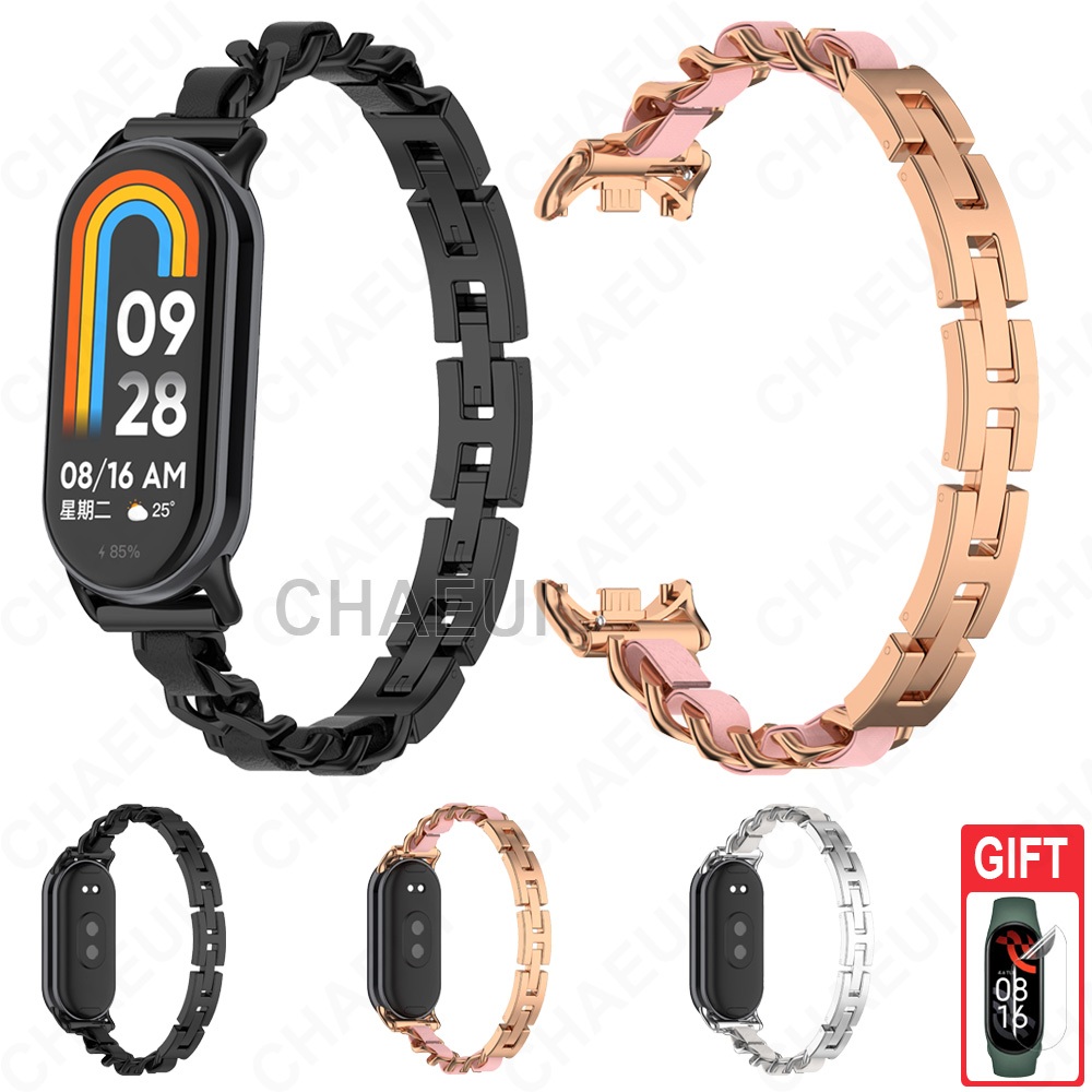 สร้อยข้อมือเปลี่ยนหนังสายสแตนเลสสําหรับ Xiaomi Smart Band 10 9 8 / Band 10 Ceramic Edition