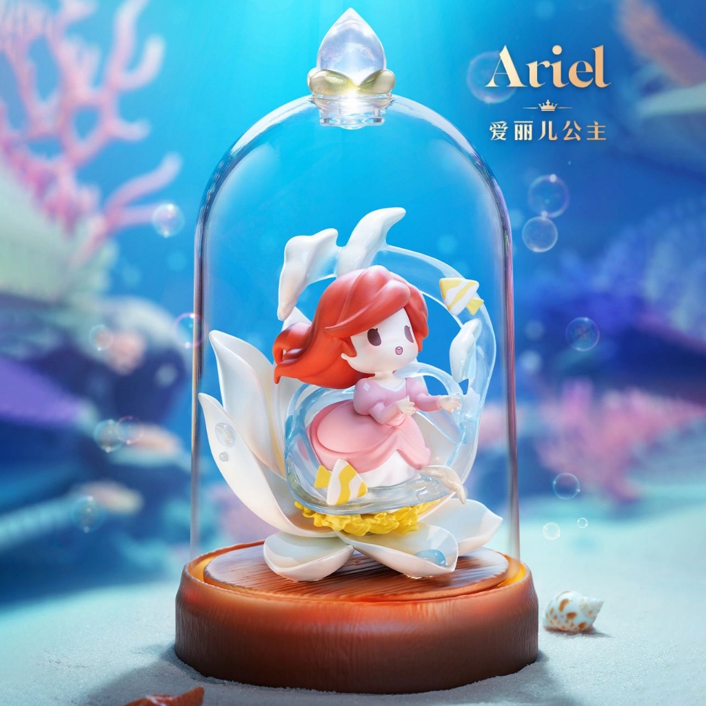 Disney Princess D-baby Glass Flower Shadow Series กล่องปริศนายืนยัน Ariel รูป 52TOYS รูปบรรยากาศ Night Light สาวของขวัญ