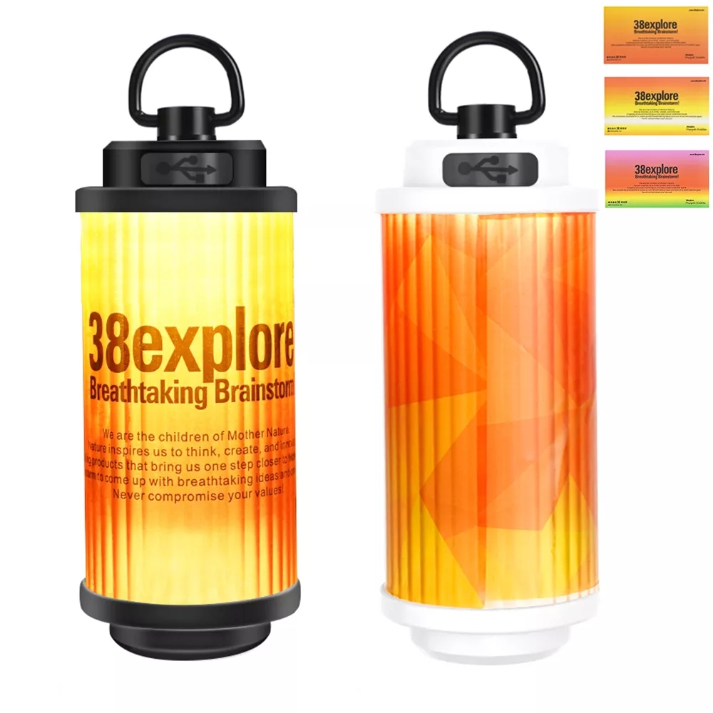 ไฟตั้งแคมป์ โคมไฟชาร์จ USB แบตเตอรี่ 3000mAh กลางแจ้ง ไฟ LED ตั้งแคมป์ 38 สํารวจ แสง 38 kt แสงสีขาวอบอุ่น อุปกรณ์เดินป่า
