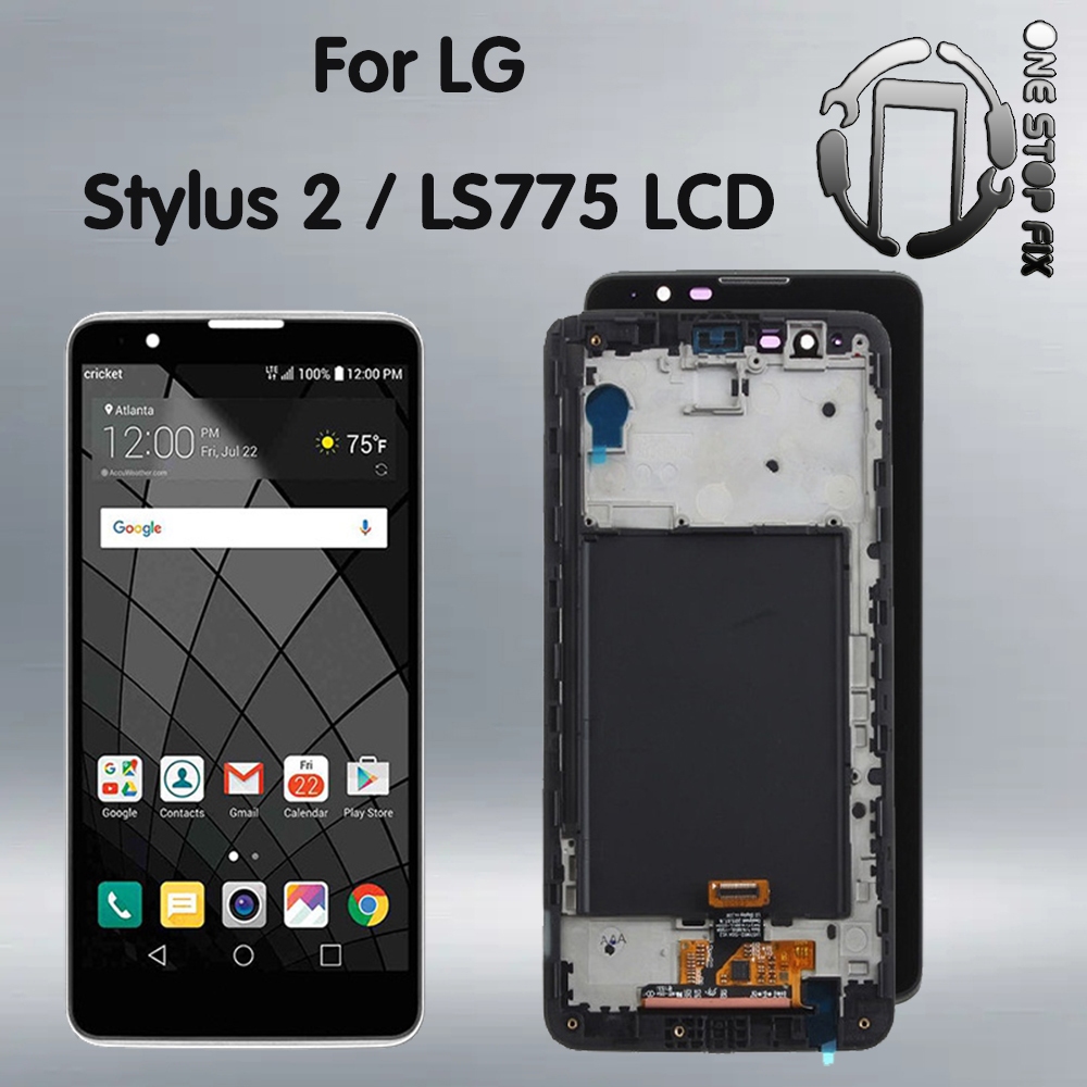 สําหรับ LG G Stylus 2 LS775 K520 จอแสดงผล LCD Touch Screen Digitizer Assembly กรอบสําหรับ G Stylo 2 