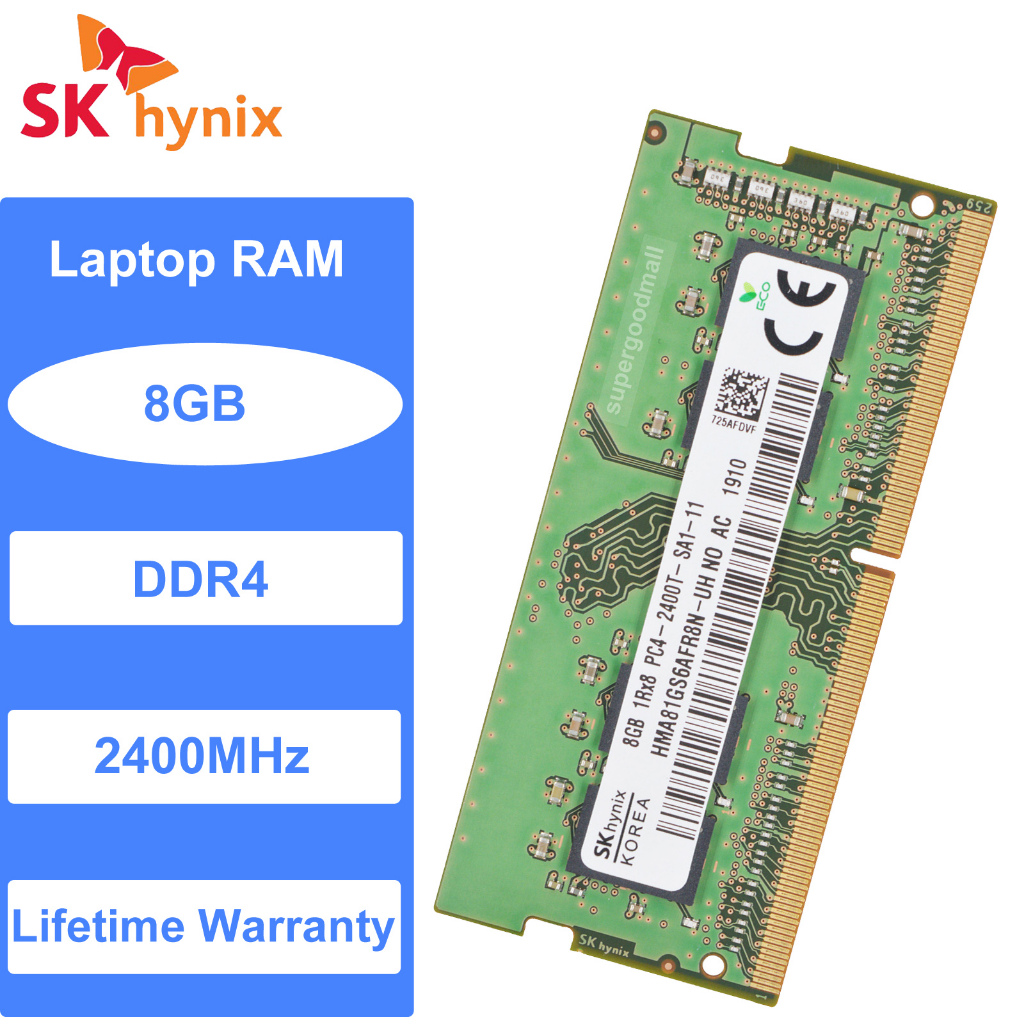 Sk Hynix 8Gb 1Rx8 Pc4-2400 T Ddr4-2400 Mhz 260 Pin 1.2 V SODIMM Laptop Memory RAM(SODIMMแรมหน่วยความจำแล็ปท็อป)