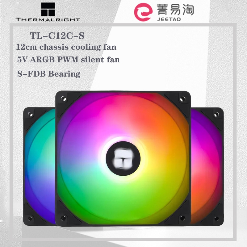 Thermalright TL-C12C พัดลมระบายความร้อนฮีทซิงค์ 120 มม. 1550RPM 4PIN PWM เสียงเงียบ แบบเปลี่ยน