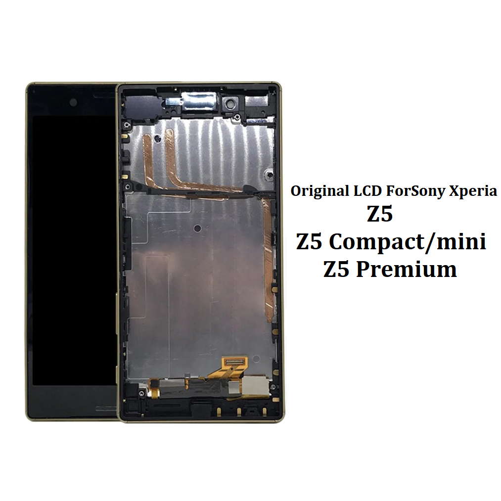 หน้าจอสัมผัสดิจิทัล LCD ขนาดเล็ก พร้อมกรอบ สําหรับ Sony Xperia Z5 Premium Z5 Compact Mini