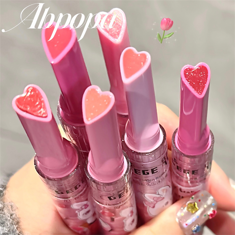 Gege BEAR Hydrating and Light Mirror Solid Lip Gloss 3D Inflatable Lip Makeup 6 สี