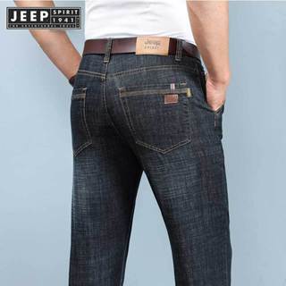 JEEP SPIRIT 1941 ESTD กางเกงยีนขายาวลําลอง ยืดหยุ่น ทรงตรง ส…