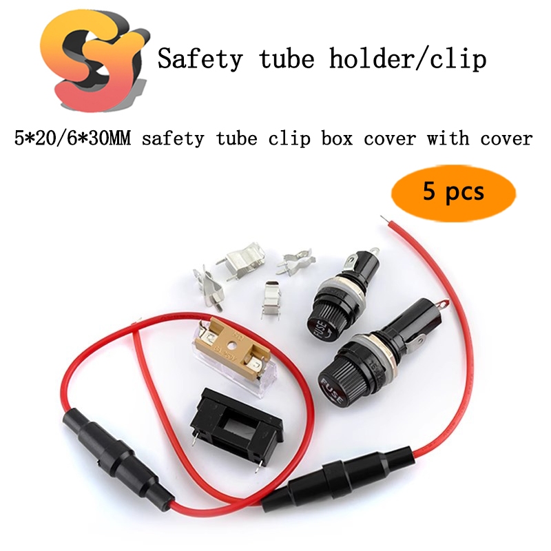 FUSE Glass FUSE Holder 5X20/6 * 30 มม.FUSE Clamp กล่องพร้อมฝาปิด 0.75 ลวดแบน BLX-A ประเภท FUSE Holde
