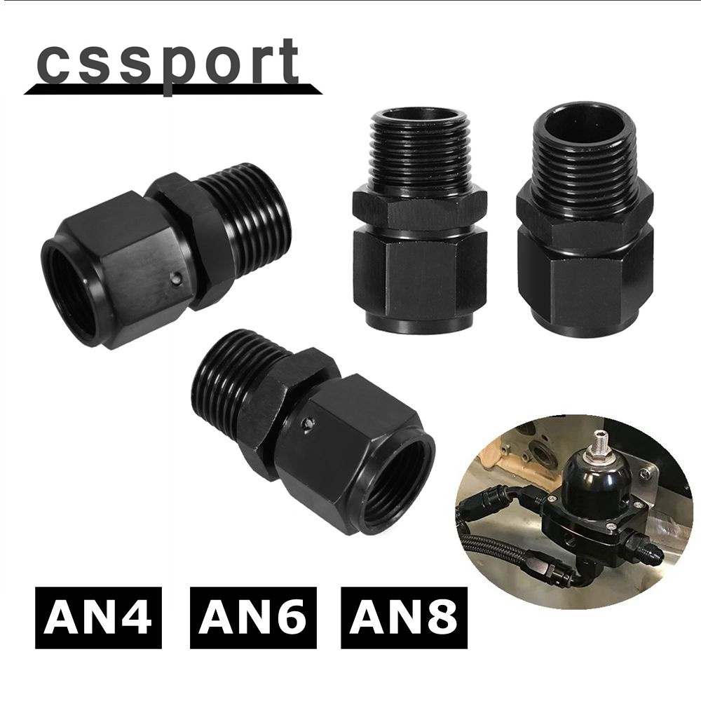 อะแดปเตอร์ข้อต่อระบบเชื้อเพลิง AN4 AN6 AN8 ตัวเมีย เป็น 1/4NPT 1/2NPT 1/8 NPT 3/8NPT ตัวผู้ อะลูมิเนียม สีดํา