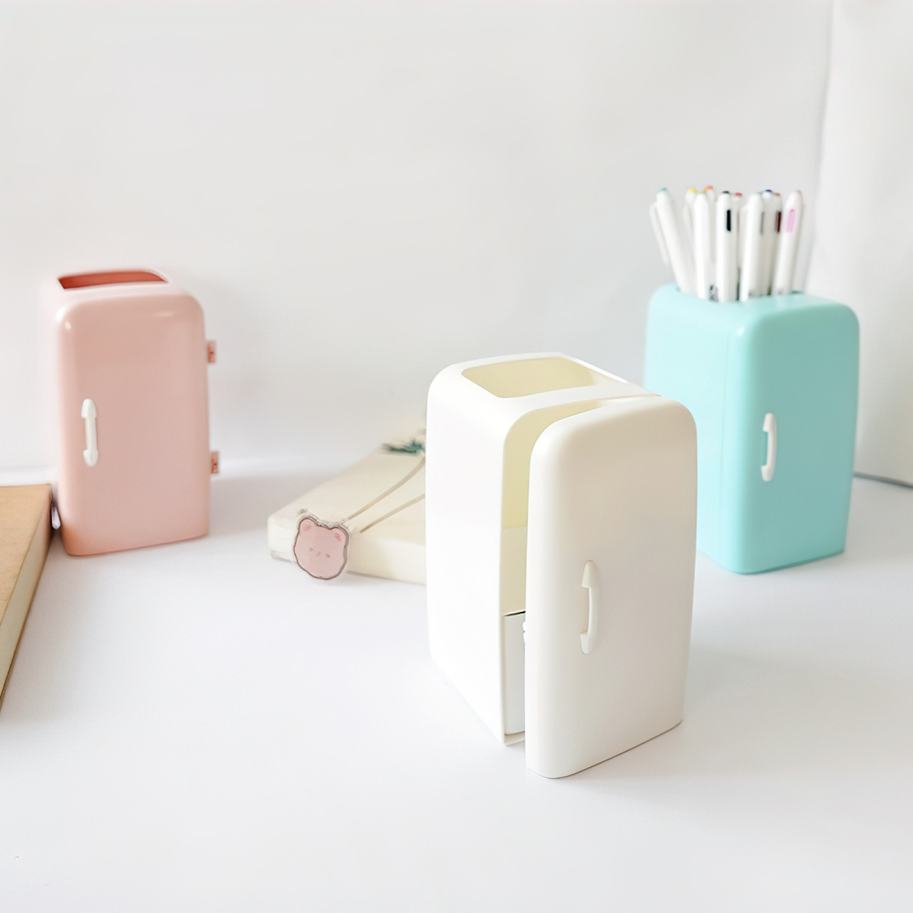Penlab ตู้เย็นปากกาดินสอผู้ถือ Creative Mini หม้อโต๊ะ Tidy คอนเทนเนอร์สําหรับเทปยางลบตาราง Organizer