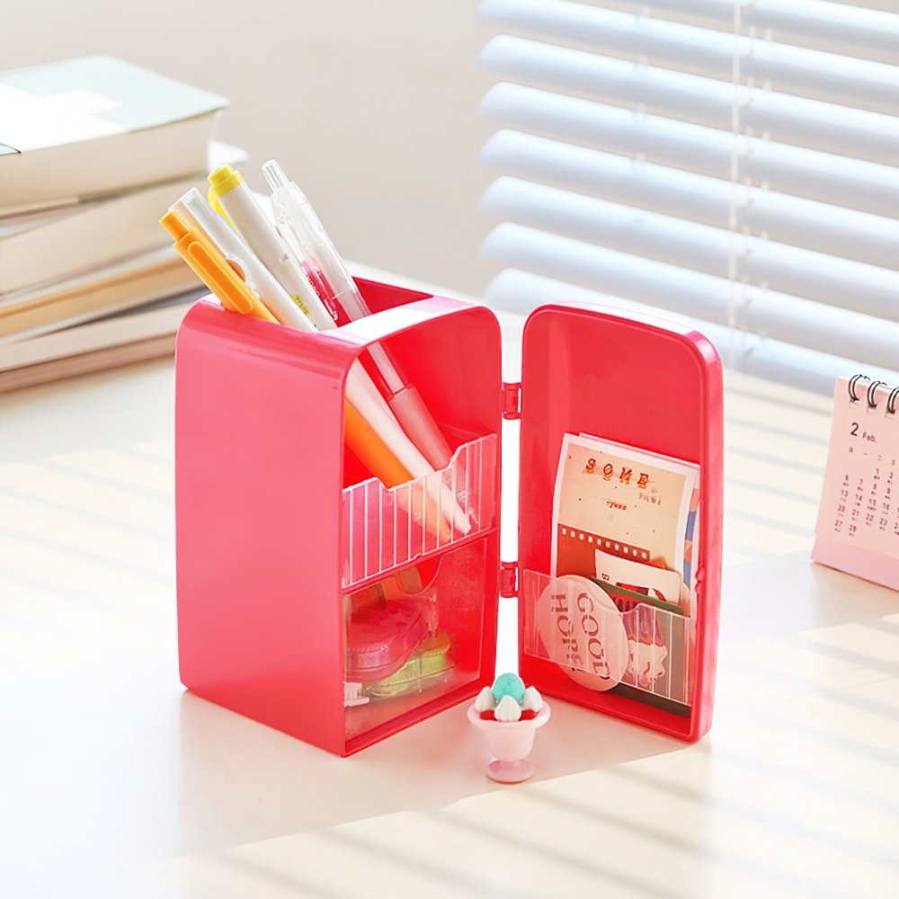 Penlab ตู้เย็นปากกาดินสอผู้ถือ Creative Mini หม้อโต๊ะ Tidy คอนเทนเนอร์สําหรับเทปยางลบตาราง Clearance