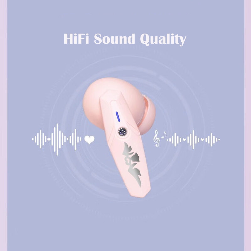 【ฟรีของขวัญ】Honkai Impact 3 Elysia หูฟังบลูทูธไร้สาย 5.3 พร้อมปลายหูฟัง ลดเสียงรบกวน ความล่าช้าต่ํา คุณภาพเสียง HiFi พร้อมป้าย Elysia