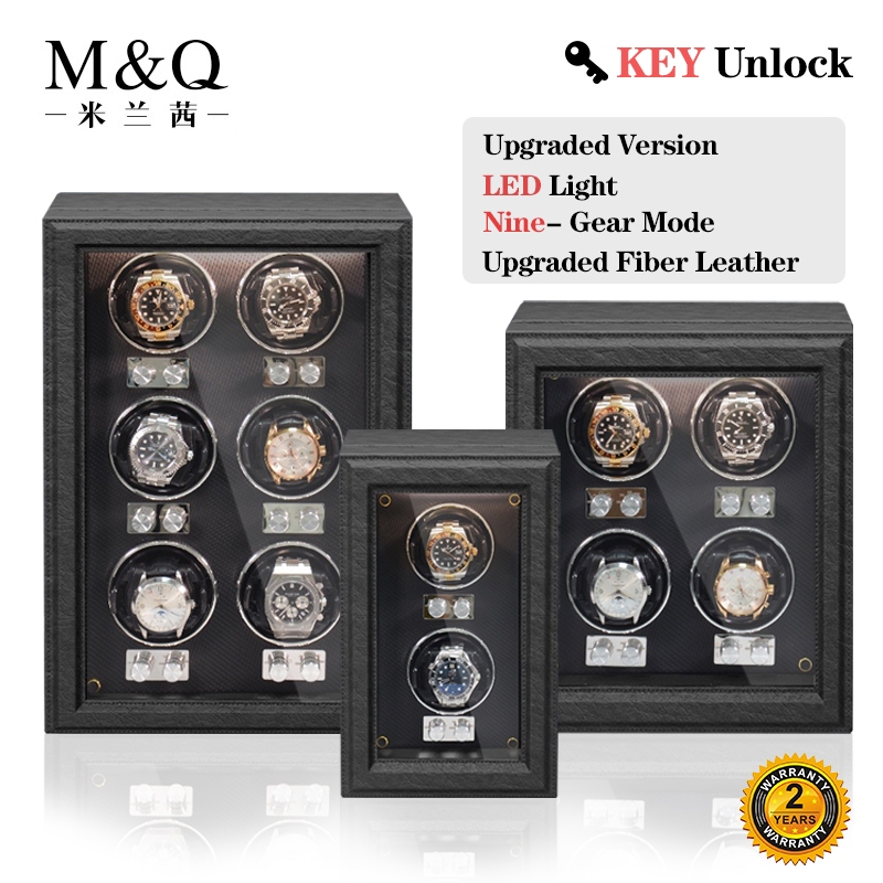 MELANCY ยี่ห้อ 2023 จุด 2/4/6 สล็อตอัพเกรดนาฬิกาอัตโนมัติ Shaker หนังแท้นาฬิกาอัตโนมัติ Reel high-end สล็อตกุญแจปลดล็อคมอเตอร์เงียบตู้นาฬิกากล่องนาฬิกา
