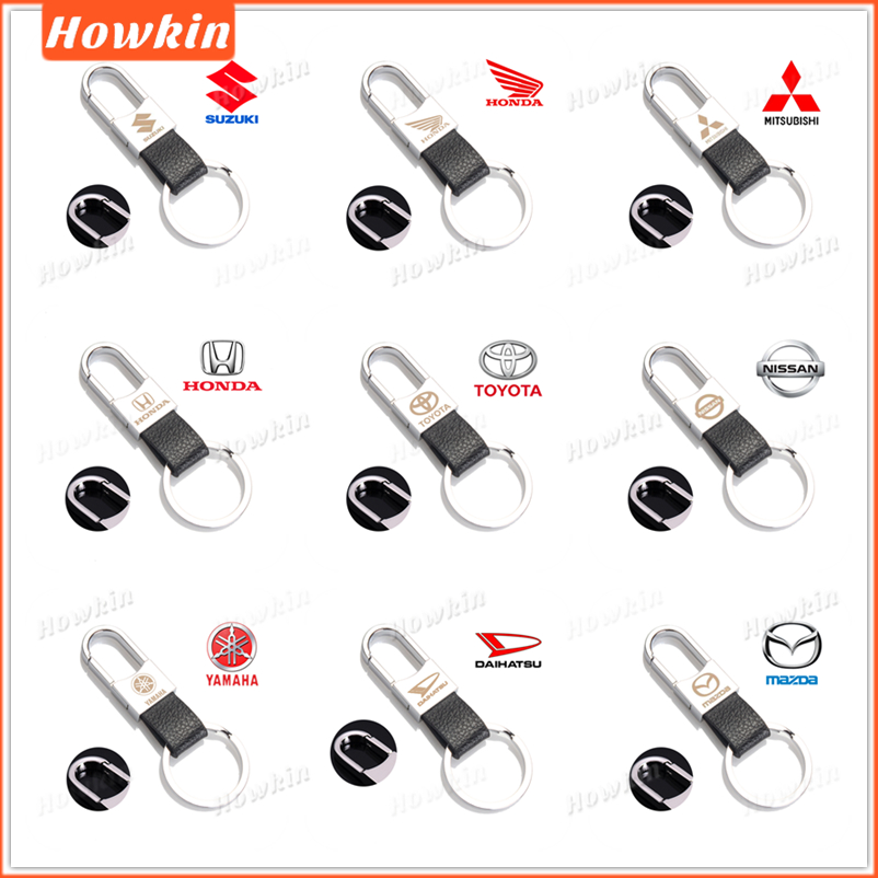 【Customized】 Leather Strap Keyring Motorcycle Keychain Car keychain