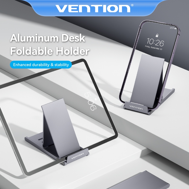 Vention ขาตั้งโทรศัพท์มือถือ แท่นวาง ขาตั้ง อลูมิเนียม ปรับได้ โต๊ะ เมาท์ แท่นวาง ขาตั้ง