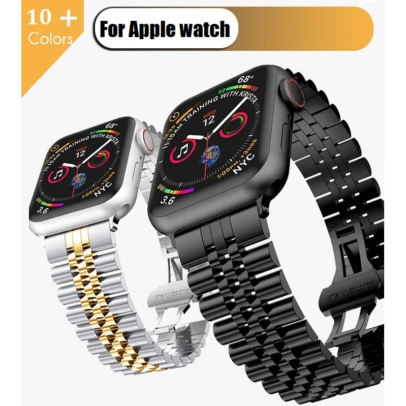 สายนาฬิกาข้อมือสเตนเลส พรีเมี่ยม สําหรับ Apple watch series 7 6 5 4 3 2 Apple watch SE ขนาด 41 มม. 45 มม. 38 มม. 40 มม. 42 มม. 44 มม. Apple watch 6