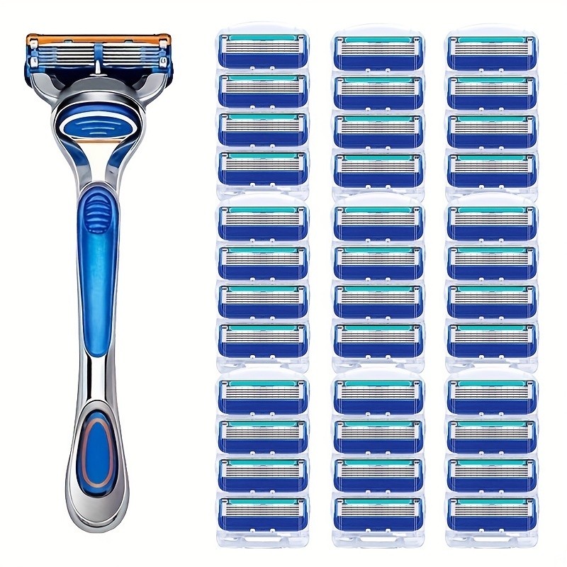 มีดโกนหนวด ห้าชั้น สีฟ้า ใช้ซ้ําได้ สําหรับ Fusion Proglide 5