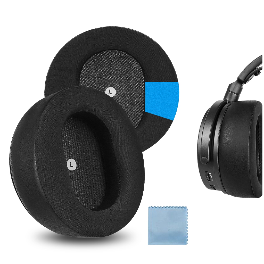 Geekria แผ่นเจลรองหูฟัง แบบเปลี่ยน สําหรับหูฟังไร้สาย Audeze Maxwell (ผ้าไหมน้ําแข็ง/สีดํา)
