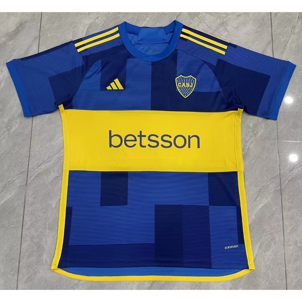 เสื้อกีฬาแขนสั้น ลายทีมชาติฟุตบอล Boca Juniors 23 24 ชุดเหย้า คุณภาพสูง สําหรับผู้ชาย