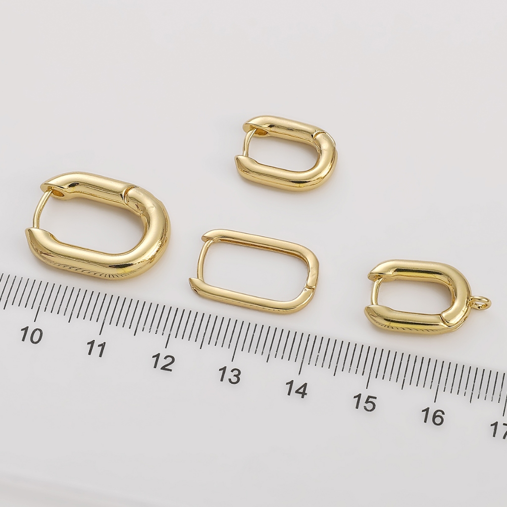 ต่างหูชุบทอง 14k รูปตัว U ทรงวงรี สไตล์ฝรั่งเศส เครื่องประดับแฟชั่น - รูปที่ 4