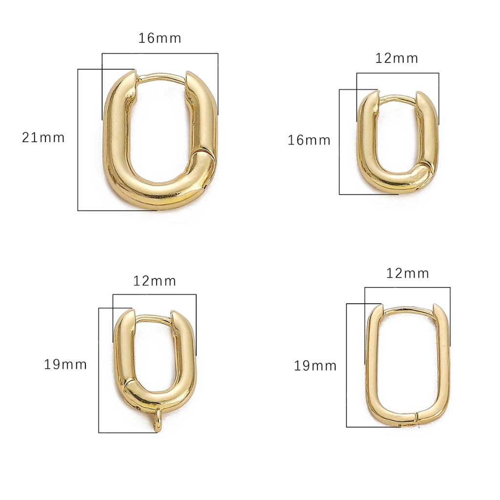 ต่างหูชุบทอง 14k รูปตัว U ทรงวงรี สไตล์ฝรั่งเศส เครื่องประดับแฟชั่น - รูปที่ 7