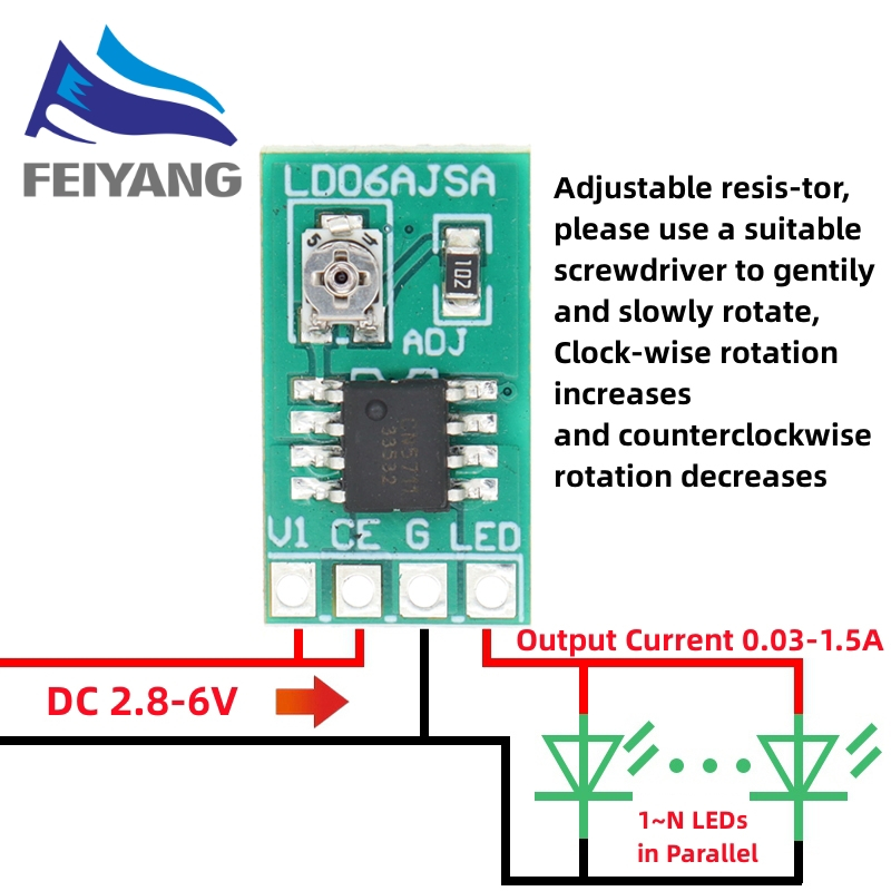 โมดูลบอร์ดควบคุมพลังงาน 30-1500MA ปรับได้ DC 3.3V 3.7V 4.2V 5V PWM