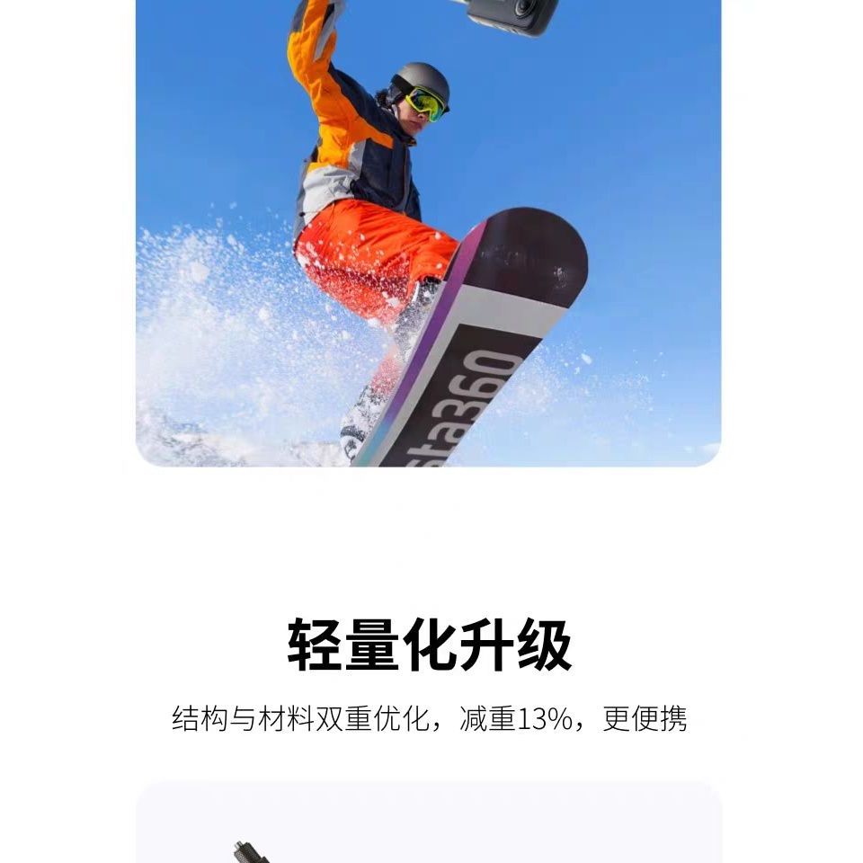 Original Insta360 X5/X4/ACE PRO/Go 3s/Go 3/X3/POCKET 3 Bullet Time ขาตั้งกล้องที่มองไม่เห็นหมุน Handle Selfie Stick