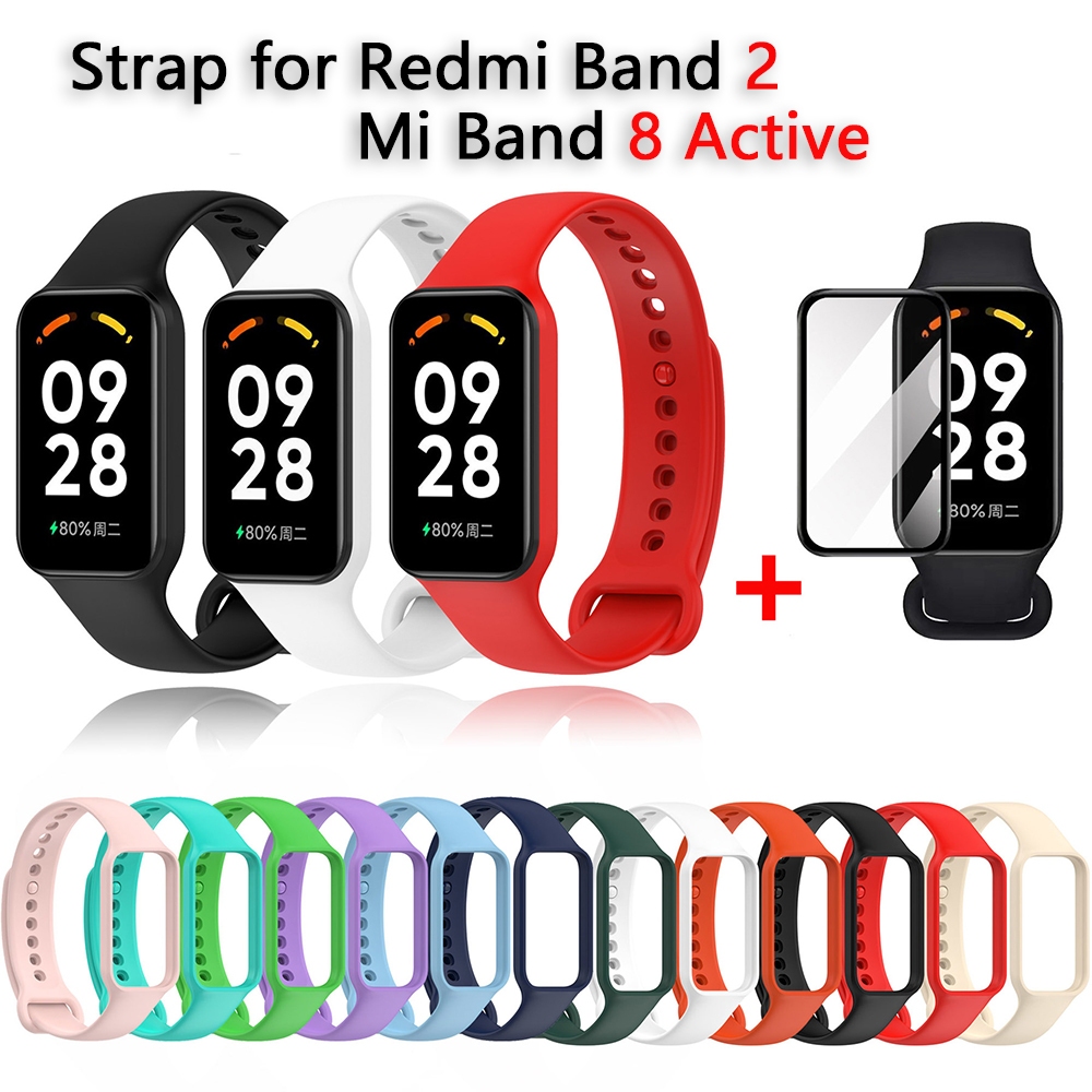 สายนาฬิกาข้อมือซิลิโคน แบบเปลี่ยน สําหรับ Redmi Band 2 Mi Band 8 Xiaomi Redmi Smart Band 2