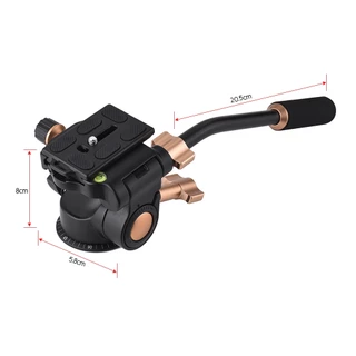Andoer Q08S หัวหมุนกล้อง อะลูมิเนียมอัลลอย 3 มิติ พร้อมแฮนด์จับ รับน้ำหนัก 6kg รองรับหมุน 360° ถ่ายภาพพาโนรามา ขาจาน จุดยึดสกรูขนาด 1/4 นิ้ว และรูสกรูขนาด 3/8 นิ้ว หมุน 360° หัวกล้อง หัวขาตั้งกล้อง