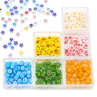 ลูกปัดแก้ว รูปดอกพลัม 6 มม. สําหรับทําเครื่องประดับ DIY 10 ช…