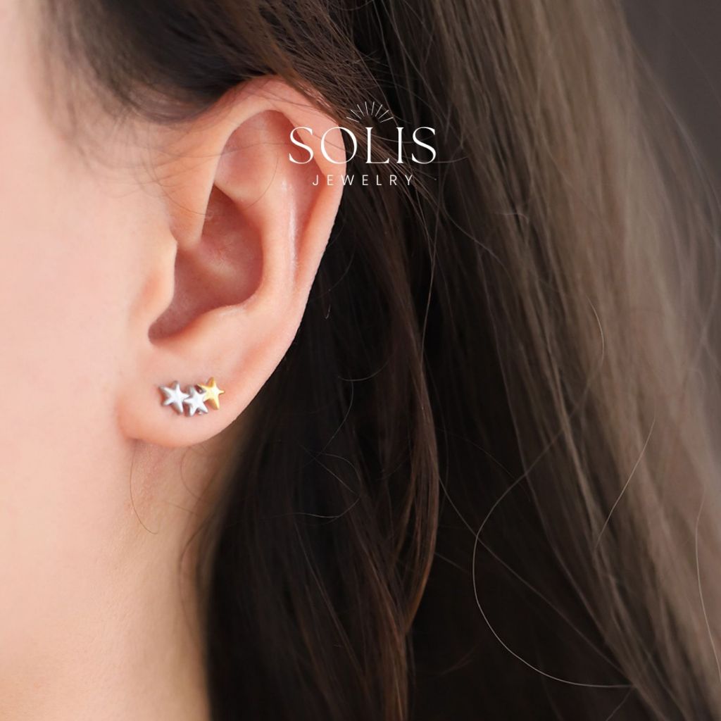 ต่างหู SOLIS Starry Star Stud กันน้ําและไม่แพ้ สำหรับผู้หญิง ER361