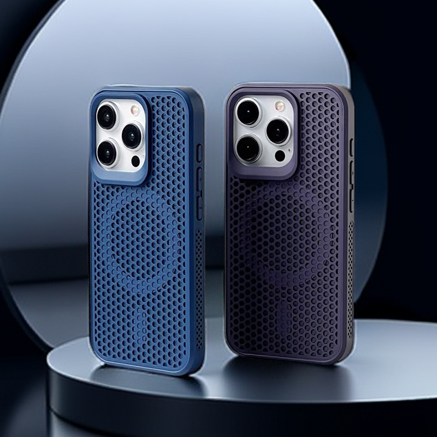 【Cellular cooling PC hard case/Blue】เคส compatible for iphone 11 13 14 15 16 17 pro max case