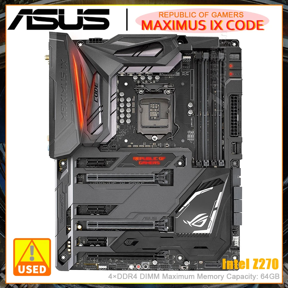 1151 เมนบอร์ด ASUS ROG MAXIMUS IX CODE เมนบอร์ดการทําเหมืองแร่ Intel Core i7 7700k โปรเซสเซอร์ Z270 