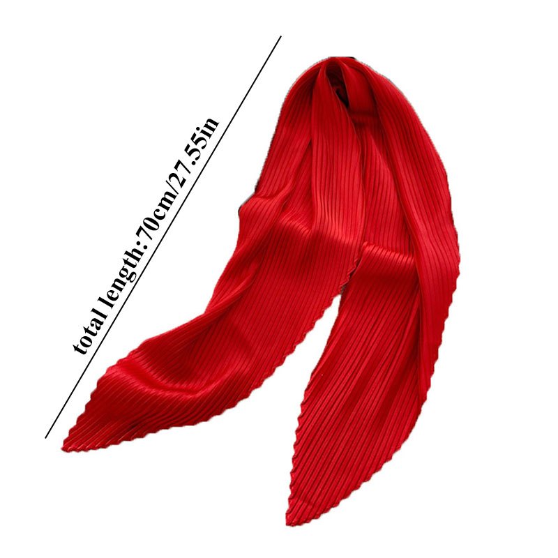 Silife ผ้าพันคอ ผ้าซาติน ผ้าเรยอน จับจีบ นิ่ม 70 ซม. ทรงสี่เหลี่ยม สีพื้น สําหรับตกแต่งคอ ราคา ถูกที่สุด ดีลบีเคเค แกลเลอรีภาพที่ 2