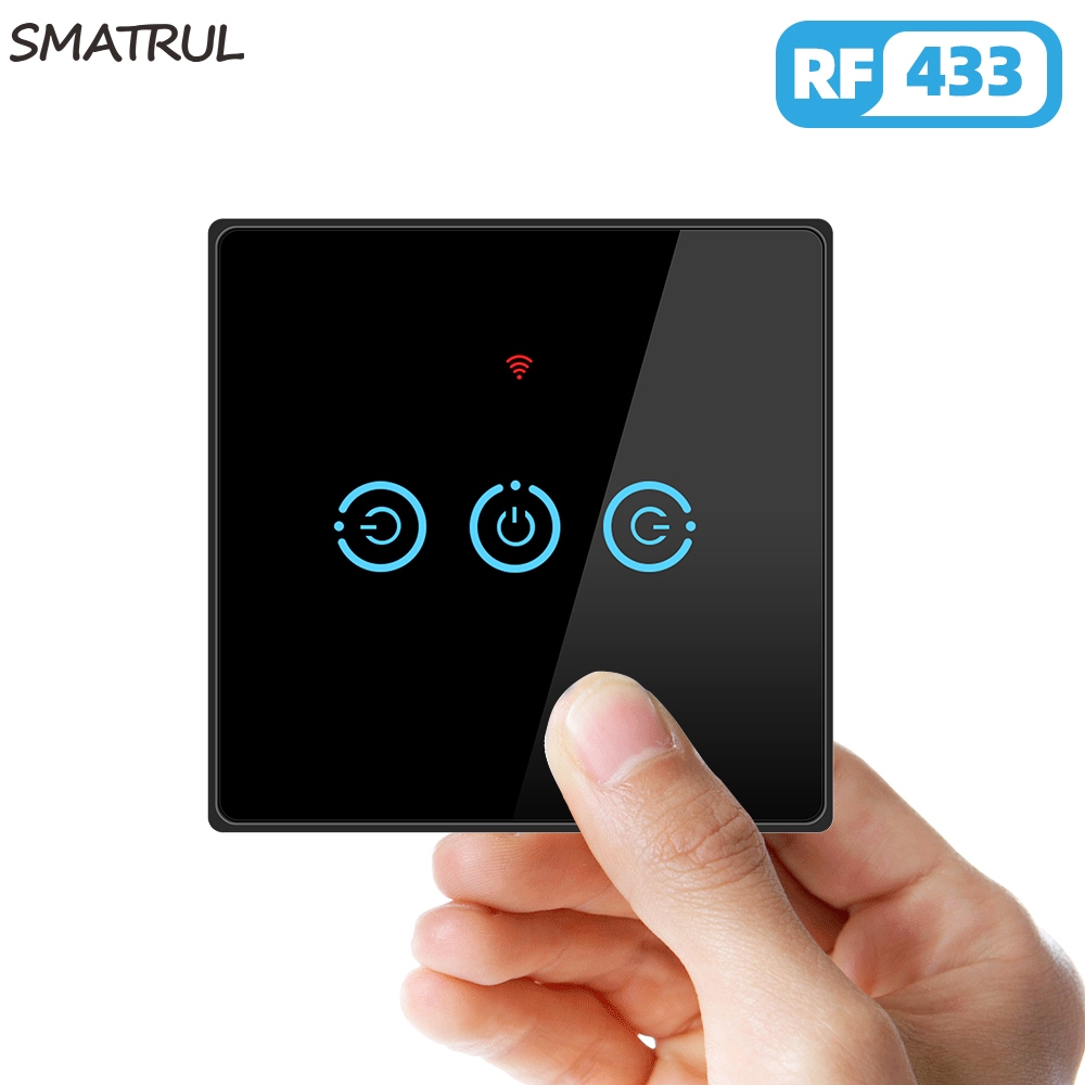 Smatrul สวิทช์ไฟระบบสัมผัส Rf 433 Mhz 1 / 2 / 3 ชุด