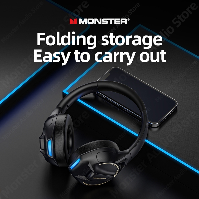 Monster XKH03 หูฟังบลูทูธ HIFI ตัดเสียงรบกวน คุณภาพเสียงเซอร์ราวด์ HD ทนทาน สําหรับเล่นเกม เล่นกีฬา