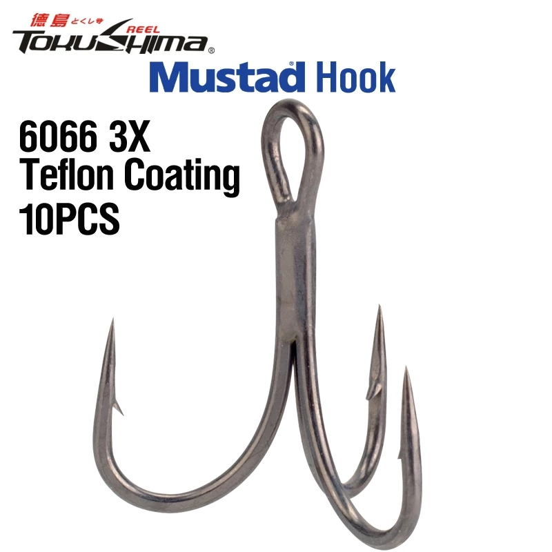 Mustad ตะขอตกปลา เหล็กคาร์บอน 3X 2# 4# 6# 8# 10# 12# 14# 10 ชิ้น